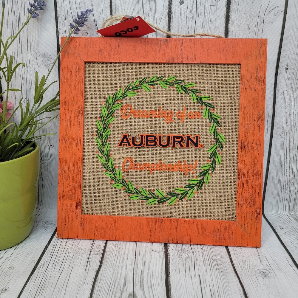 FOCO Auburn Volunteers 12'' Double-Sided Burlap Sign